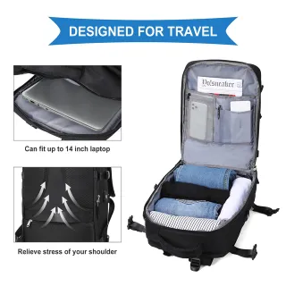 Mochila de viaje negra