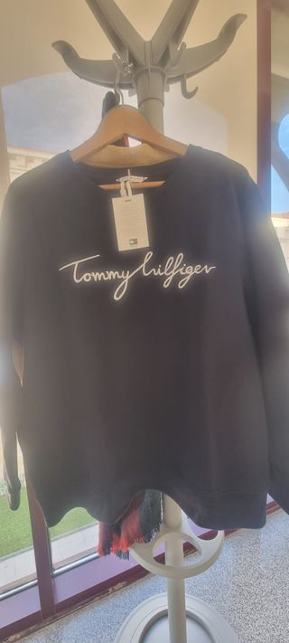 Sudadera Tommy Hilfiger Mujer Azul Nueva