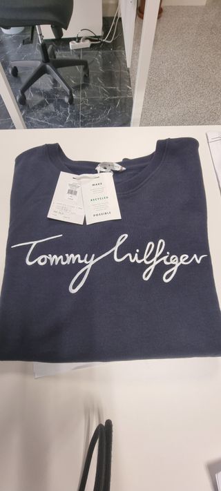 Sudadera Tommy Hilfiger Mujer Azul Nueva