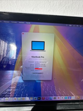 MacBook Pro 15 2014 Intel Core i7 Gris
16 gb