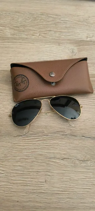 Gafas Ray-Ban Aviator Doradas Cristal Verde