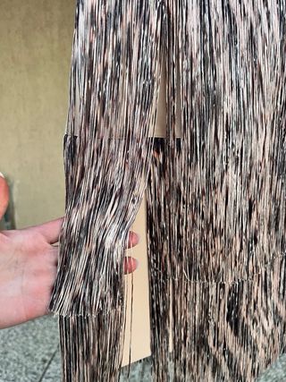 Gonna con frange beige multicolor