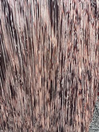 Gonna con frange beige multicolor