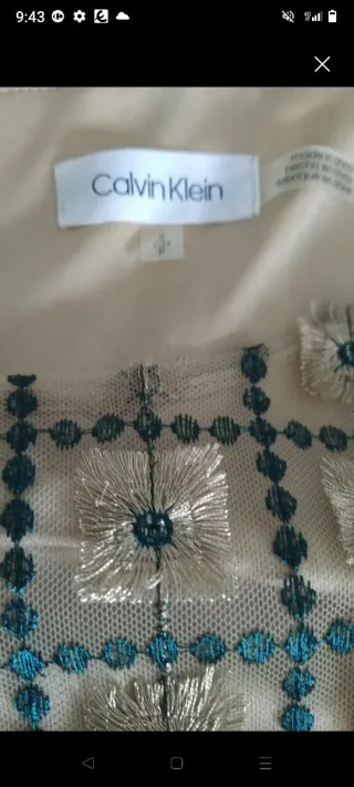 Blusa Calvin Klein dorada y verde
