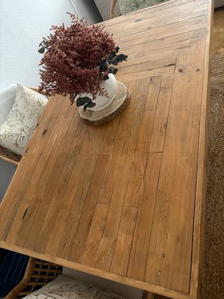 Mesa comedor madera maciza y metal