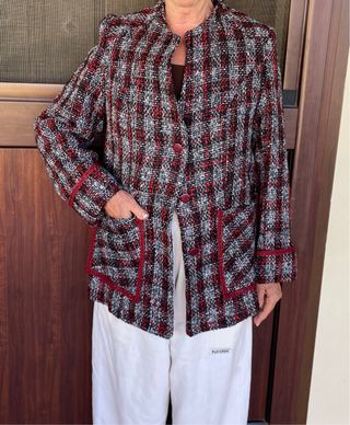 Chaquetón cuadros hecha a medida talla M aprox