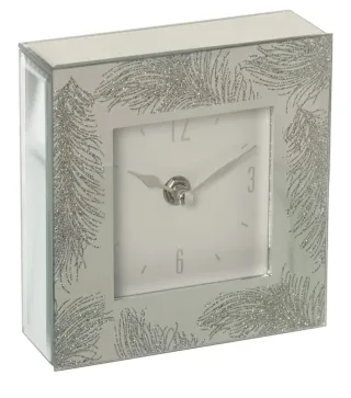 Reloj de sobremesa espejo plateado