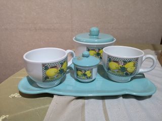 Set da tè porcellana decoro limoni