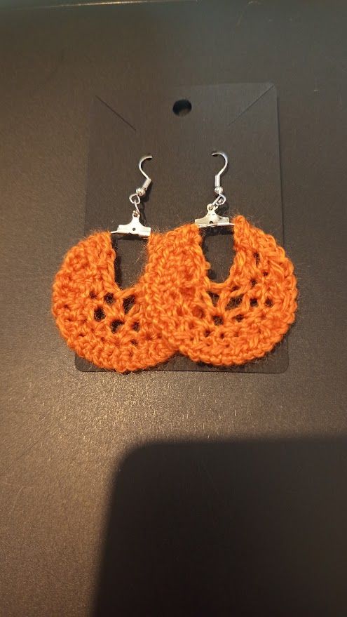 Pendientes Aro Crochet Naranja
