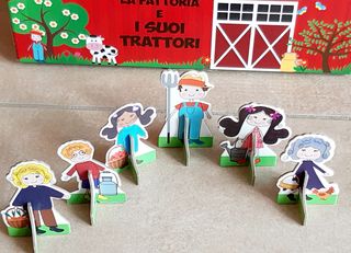 Libro e puzzle fattoria con trattori