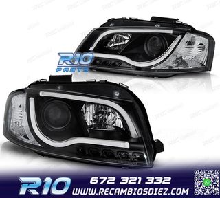 FAROS AUDI A3 8P 03-08 TRU DRL NEGROS