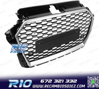 PARRILLA AUDI A3 8V 17-19 LOOK RS3 NEGRO PLATA