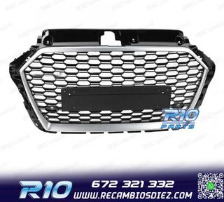 PARRILLA AUDI A3 8V 17-19 LOOK RS3 NEGRO PLATA