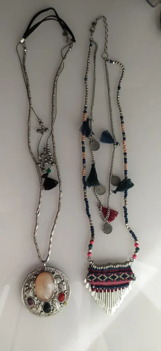 2 Collares Dobles Boho chic.Multicolor
