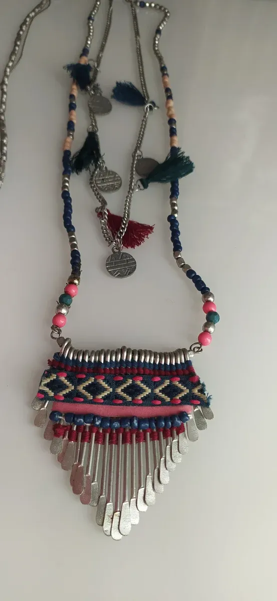 2 Collares Dobles Boho chic.Multicolor