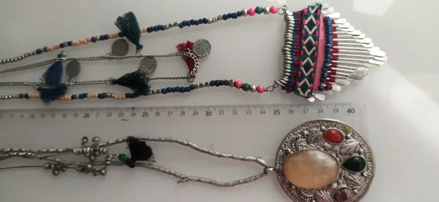2 Collares Dobles Boho chic.Multicolor