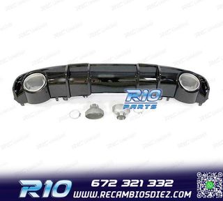 DIFUSOR AUDI A4 B9 S LINE 16- LOOK RS4 NEGRO BRILLO