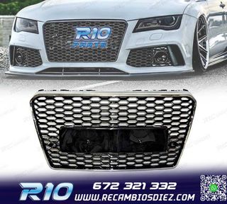 PARRILLA AUDI A7 11-14 LOOK RS7 NEGRO CROMO