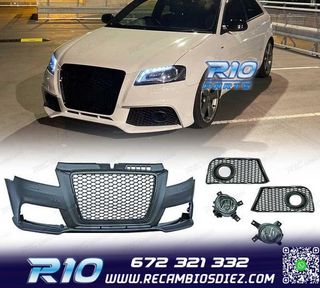 PARAGOLPES DELANTERO AUDI A3 8P 08-12 LOOK RS3 PDC + FAROS A