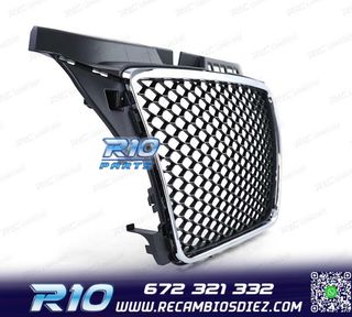 PARRILLA AUDI A3 8P 08-12 LOOK RS3 NEGRO CROMO