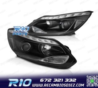 FAROS FORD FOCUS MK3 11-14 LUZ DIURNA LED NEGROS