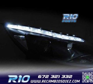 FAROS FORD FOCUS MK3 11-14 LUZ DIURNA LED NEGROS