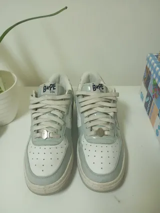 Zapatillas BAPE STA Gris y Blanco Talla