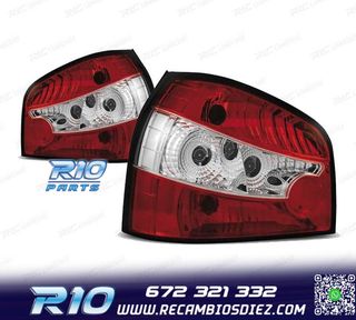 PILOTOS AUDI A3 8L 96-00 ROJO BLANCO LEX