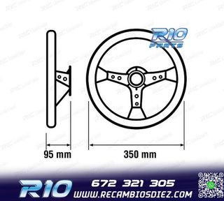 VOLANTE INVERTIDO PIEL VUELTA NEGRO CON BRAZOS NEGROS Y RIBE