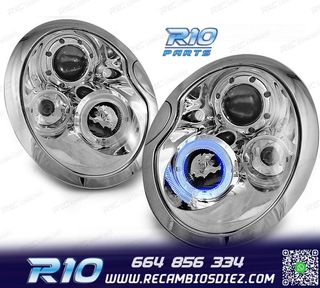 FAROS PARA MINI COOPER 01-04 OJOS ANGEL CROMADOS