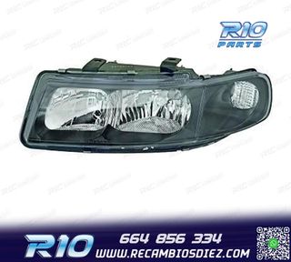 FARO IZQ PARA SEAT LEON TOLEDO 99-05 FONDO NEGRO
