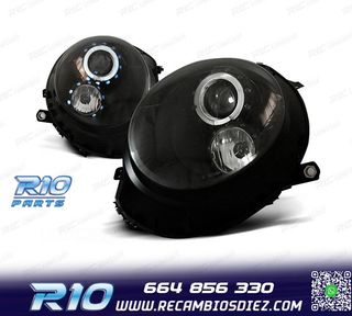 FAROS PARA MINI COOPER R56 R57 06-14 OJOS ANGEL FONDO NEGRO