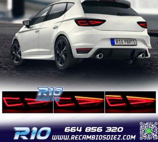 PILOTOS SEAT LEON 3 5F 12-20 DINÁMICO LED NEGRO OEM HALOGEN