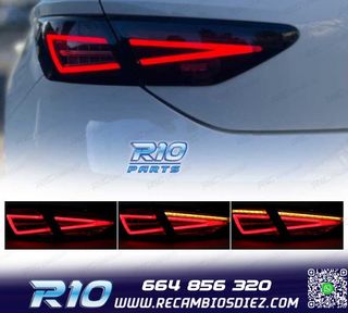 PILOTOS SEAT LEON 3 5F 12-20 DINÁMICO LED NEGRO OEM HALOGEN