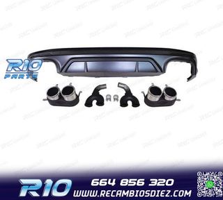 DIFUSOR AUDI Q5 S LINE 18-20 LOOK SQ5 + COLAS ESCAPE CROMO