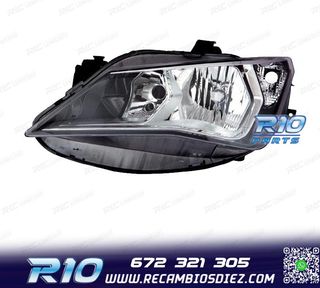 FARO IZQ PARA SEAT IBIZA 12-17 FONDO OSCURO + CROMO