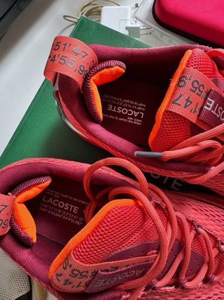 Zapatillas Lacoste Naranja y Rojo