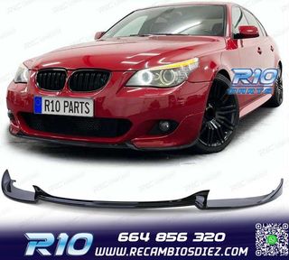 SPOILER LIP BMW E60 E61 07-09 LOOK M5 NEGRO BRILLO