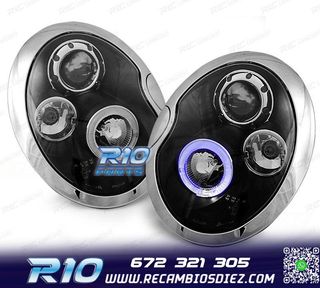 FAROS PARA MINI COOPER 01-06 OJOS ANGEL NEGROS