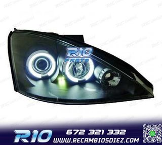 FAROS FORD FOCUS 98-01 OJOS ANGEL LED FONDO NEGRO