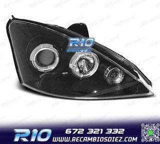 FAROS FORD FOCUS 98-01 OJOS ANGEL LED FONDO NEGRO