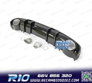 DIFUSOR AUDI A4 B9 S LINE 16- LOOK RS4 NEGRO BRILLO