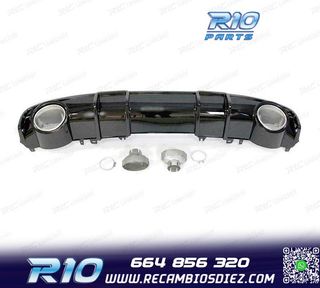 DIFUSOR AUDI A4 B9 S LINE 16- LOOK RS4 NEGRO BRILLO