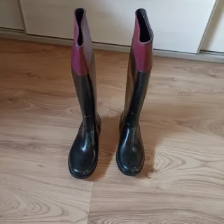 Botas de agua mujer Igor negras y moradas