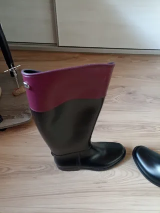 Botas de agua mujer Igor negras y moradas