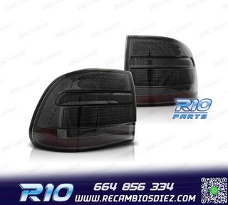 PILOTOS PORSCHE CAYENNE 03-07 LED FONDO CROMO AHUMADO