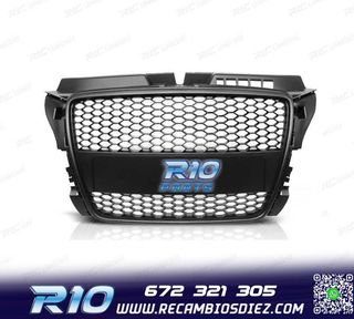 PARRILLA AUDI A3 8P 08-12 LOOK RS3 NEGRO