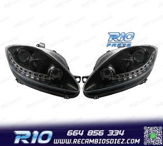 FAROS PARA SEAT LEON ALTEA TOLEDO 04-09 LUZ DIURNA LED FONDO