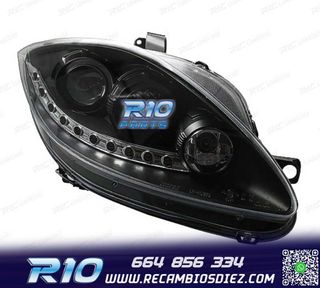 FAROS PARA SEAT LEON ALTEA TOLEDO 04-09 LUZ DIURNA LED FONDO