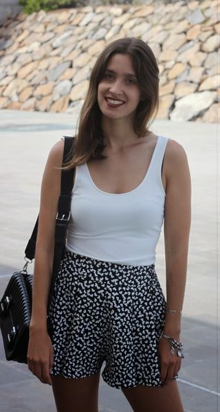Falda pantalón corta Zara estampado de corazones